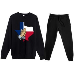 Texas Strong Pray For Uvalde Premium Crewneck Sweatsuit Set