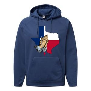 Texas Strong Pray For Uvalde Performance Fleece Hoodie