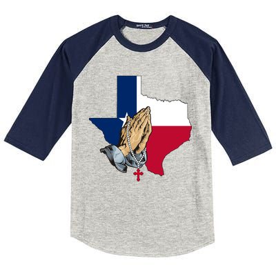 Texas Strong Pray For Uvalde Kids Colorblock Raglan Jersey