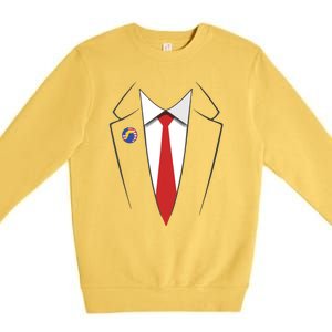 Trump Suit President Funny Premium Crewneck Sweatshirt