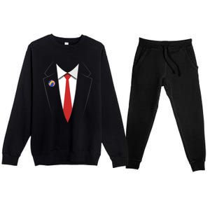 Trump Suit President Funny Premium Crewneck Sweatsuit Set