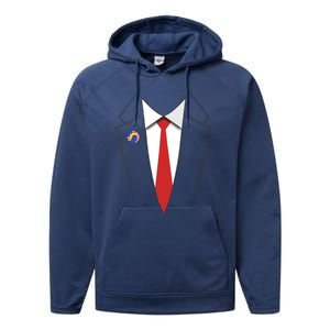 Trump Suit President Funny Performance Fleece Hoodie