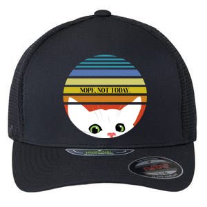 The Sneaky Peeky Cat Nope Not Today Gift Flexfit Unipanel Trucker Cap