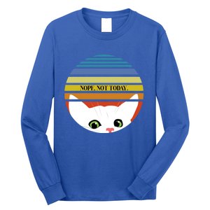 The Sneaky Peeky Cat Nope Not Today Gift Long Sleeve Shirt