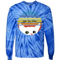 The Sneaky Peeky Cat Nope Not Today Gift Tie-Dye Long Sleeve Shirt