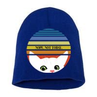 The Sneaky Peeky Cat Nope Not Today Gift Short Acrylic Beanie