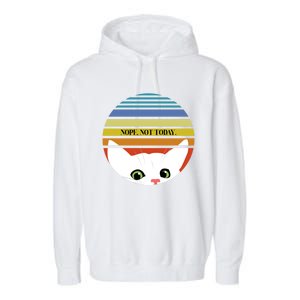 The Sneaky Peeky Cat Nope Not Today Gift Garment-Dyed Fleece Hoodie