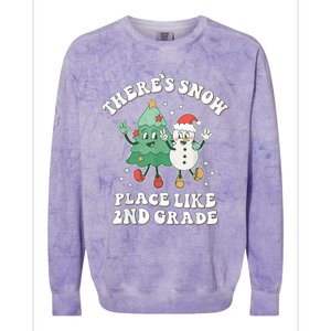 There’s Snow Place Like 2nd Grade Merry Teacher Xmas Snowman Colorblast Crewneck Sweatshirt