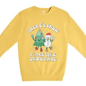 There’s Snow Place Like 2nd Grade Merry Teacher Xmas Snowman Premium Crewneck Sweatshirt