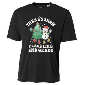 There’s Snow Place Like 2nd Grade Merry Teacher Xmas Snowman Cooling Performance Crew T-Shirt