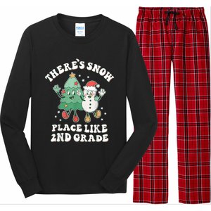 There’s Snow Place Like 2nd Grade Merry Teacher Xmas Snowman Long Sleeve Pajama Set