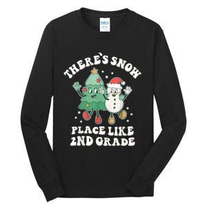 There’s Snow Place Like 2nd Grade Merry Teacher Xmas Snowman Tall Long Sleeve T-Shirt