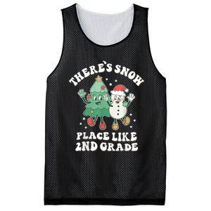 There’s Snow Place Like 2nd Grade Merry Teacher Xmas Snowman Mesh Reversible Basketball Jersey Tank