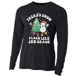 There’s Snow Place Like 2nd Grade Merry Teacher Xmas Snowman Cooling Performance Long Sleeve Crew