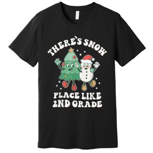 There’s Snow Place Like 2nd Grade Merry Teacher Xmas Snowman Premium T-Shirt