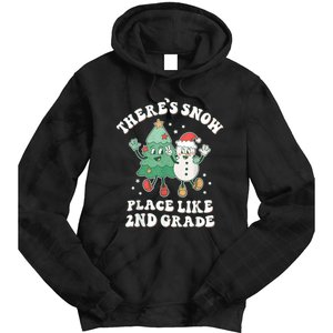 There’s Snow Place Like 2nd Grade Merry Teacher Xmas Snowman Tie Dye Hoodie