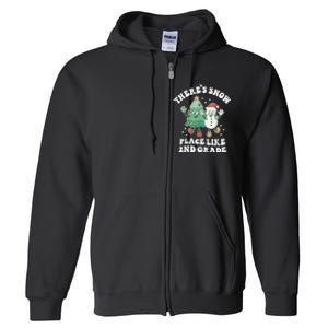 There’s Snow Place Like 2nd Grade Merry Teacher Xmas Snowman Full Zip Hoodie