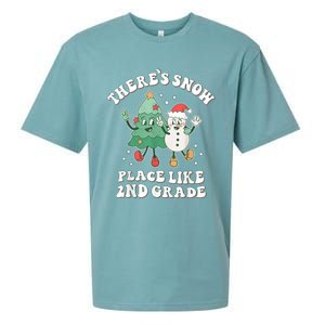 There’s Snow Place Like 2nd Grade Merry Teacher Xmas Snowman Sueded Cloud Jersey T-Shirt