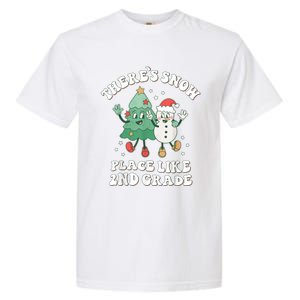 There’s Snow Place Like 2nd Grade Merry Teacher Xmas Snowman Garment-Dyed Heavyweight T-Shirt