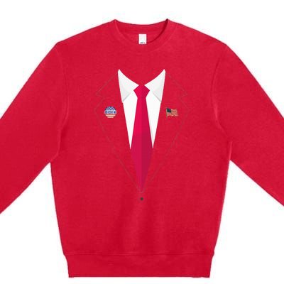 Tuxedo Suit Presidents Day Gift Joe Biden Pin Costume 2020 Premium Crewneck Sweatshirt