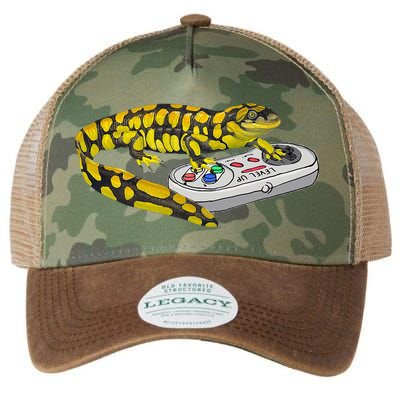 Tiger Salamander Playing Video Game Salamanders Gamers Legacy Tie Dye Trucker Hat