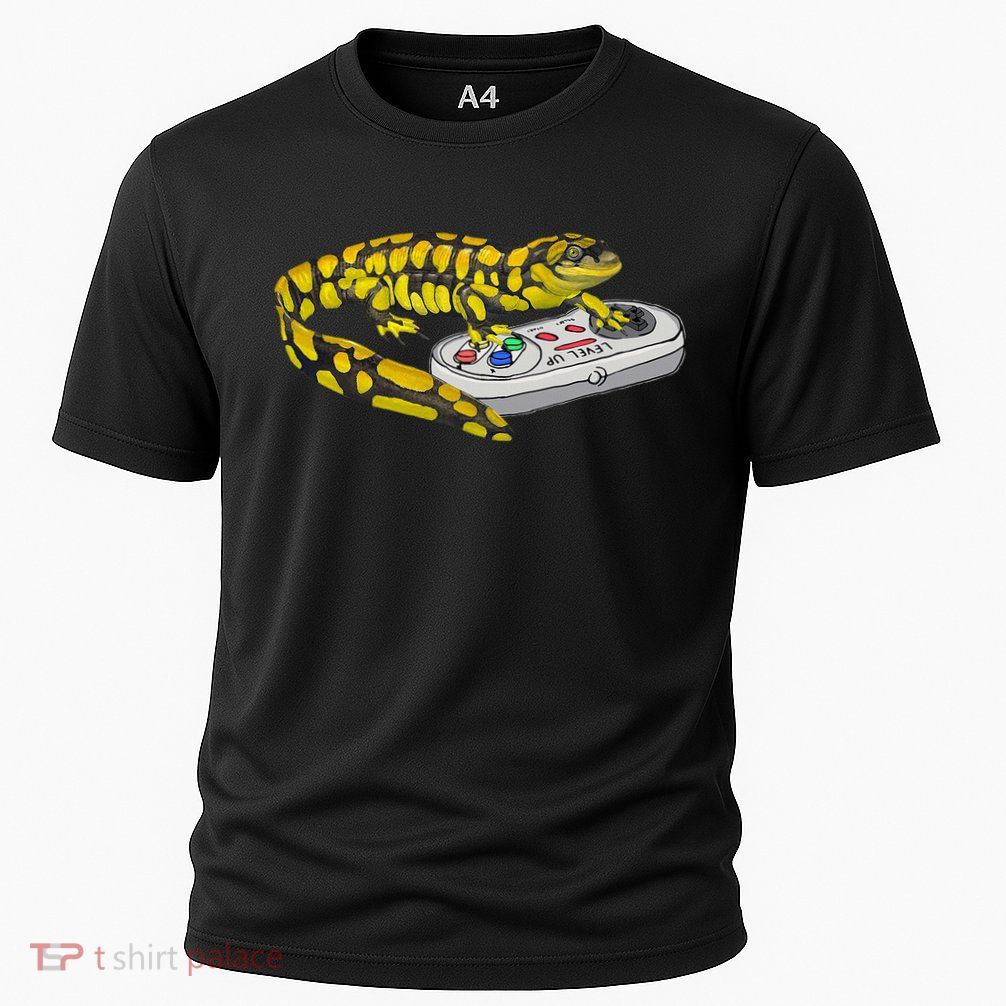 Tiger Salamander Playing Video Game Salamanders Gamers Performance Shirt