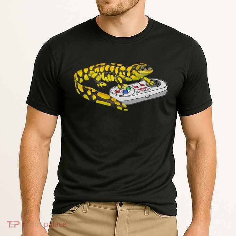 Tiger Salamander Playing Video Game Salamanders Gamers Performance Shirt