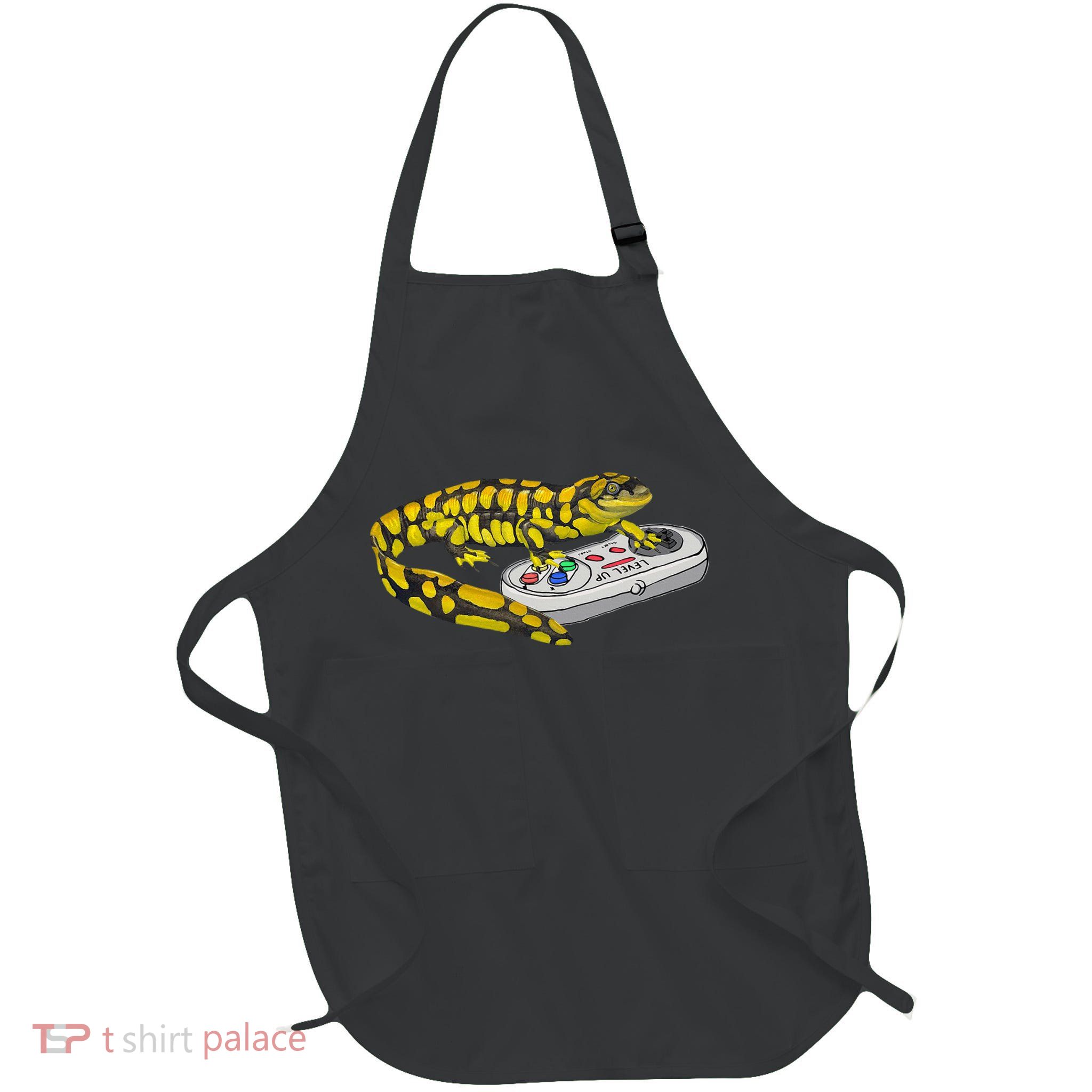 Tiger Salamander Playing Video Game Salamanders Gamers Apron
