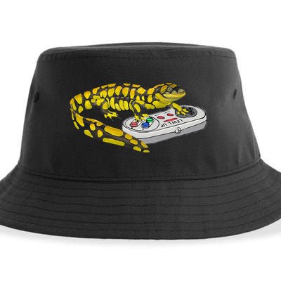 Tiger Salamander Playing Video Game Salamanders Gamers Sustainable Bucket Hat