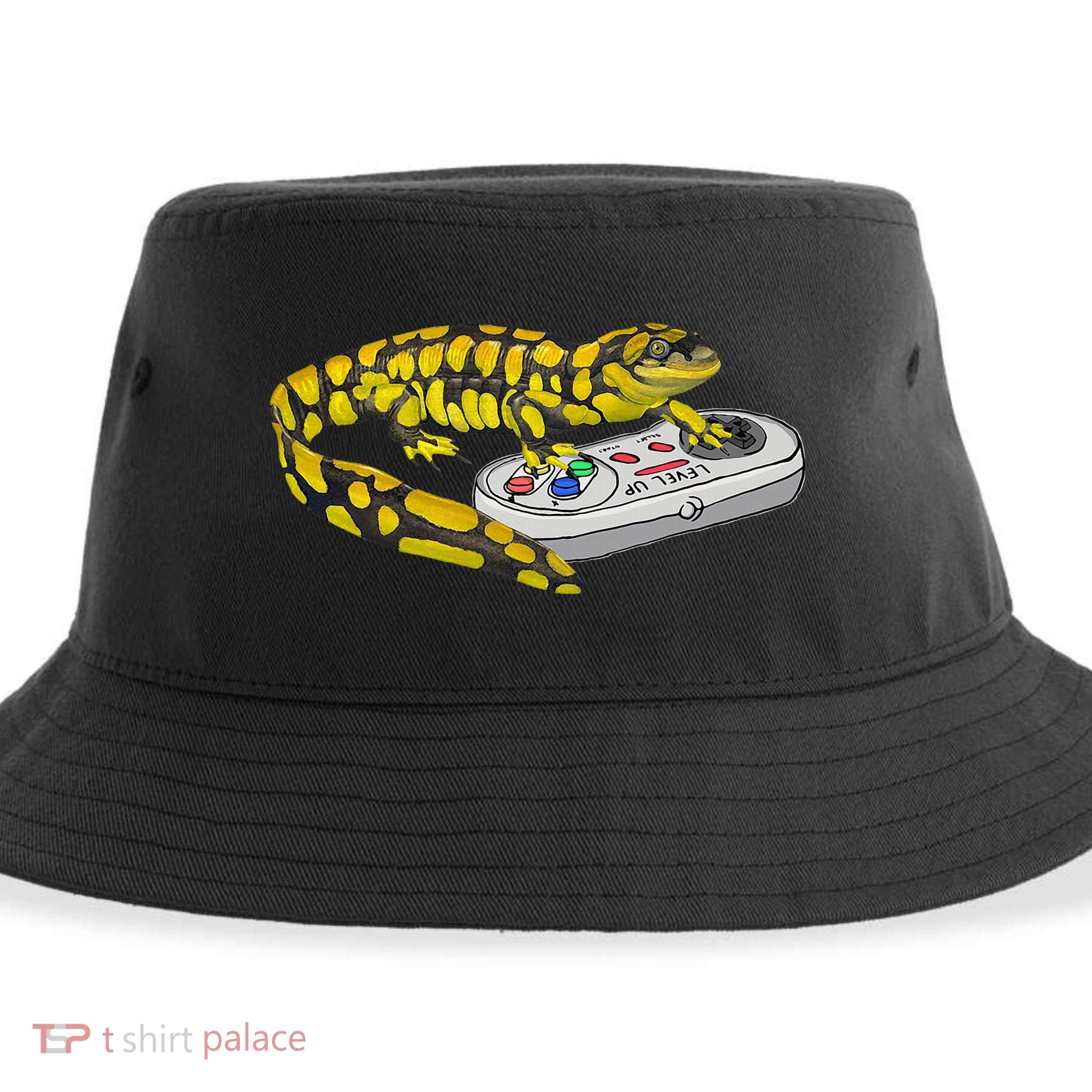Tiger Salamander Playing Video Game Salamanders Gamers Sustainable Bucket Hat