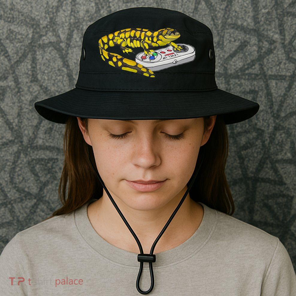 Tiger Salamander Playing Video Game Salamanders Gamers Bucket Hat