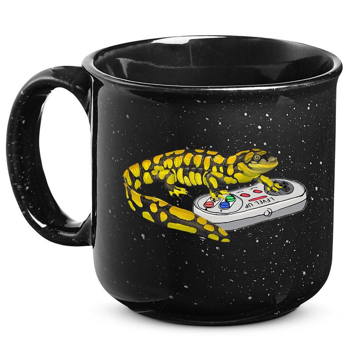 Tiger Salamander Playing Video Game Salamanders Gamers 15oz Campfire Ceramic Mug