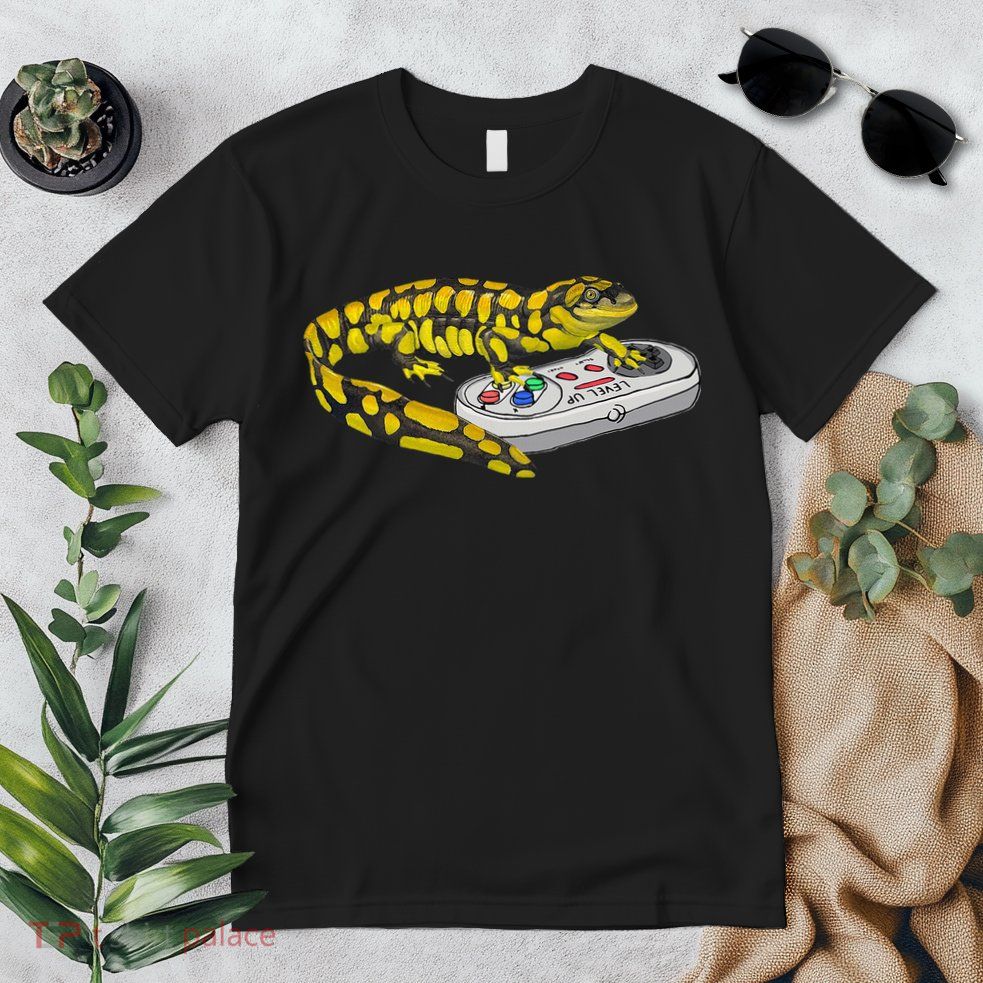 Tiger Salamander Playing Video Game Salamanders Gamers Premium T-Shirt