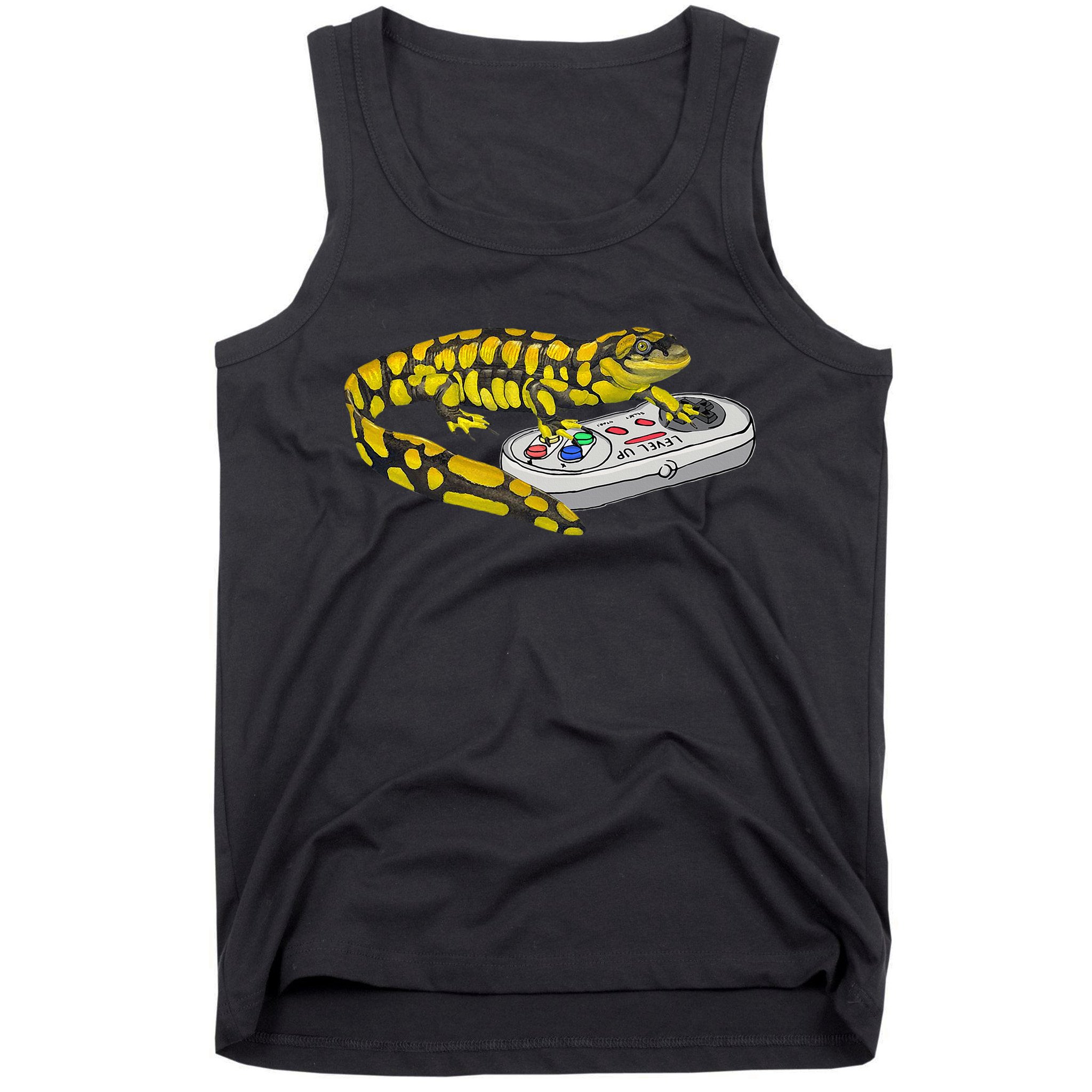Tiger Salamander Playing Video Game Salamanders Gamers Tank Top
