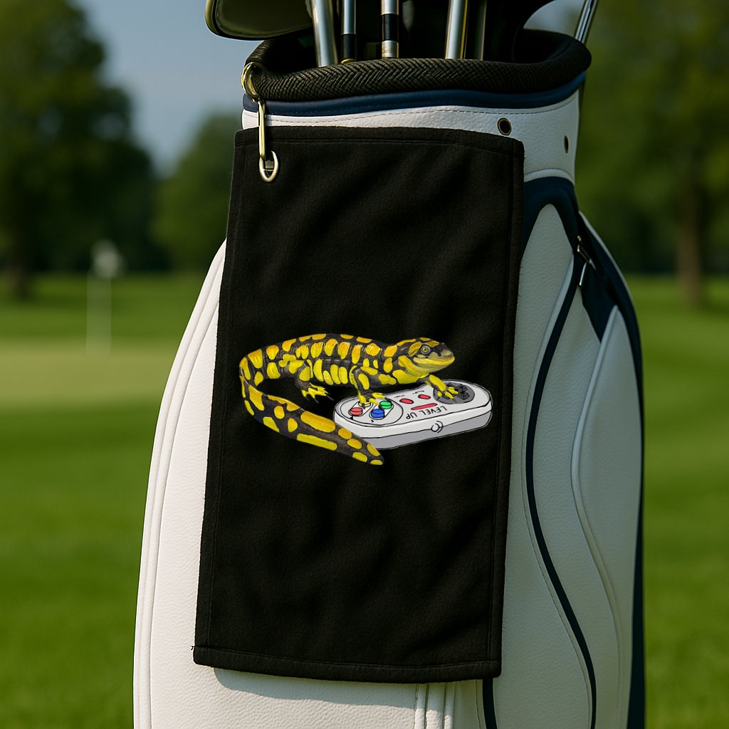 Tiger Salamander Playing Video Game Salamanders Gamers Golf Towel