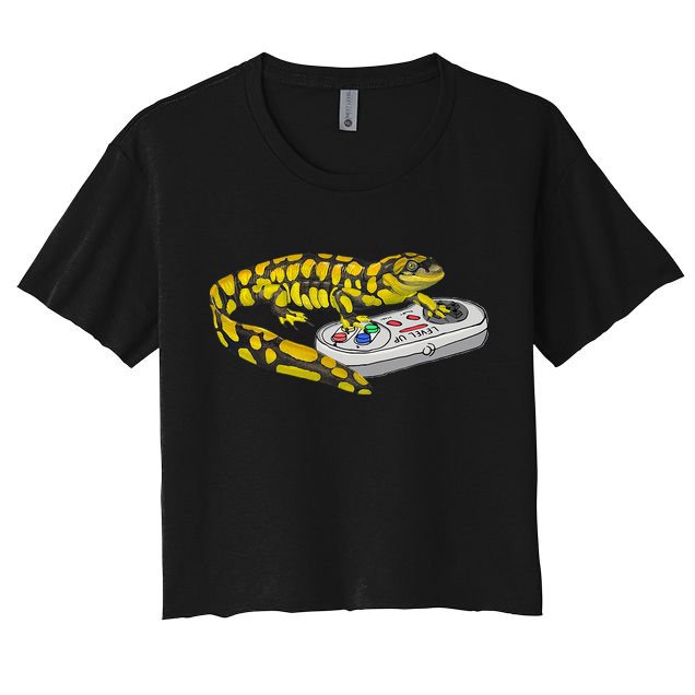 Tiger Salamander Playing Video Game Salamanders Gamers Crop Top