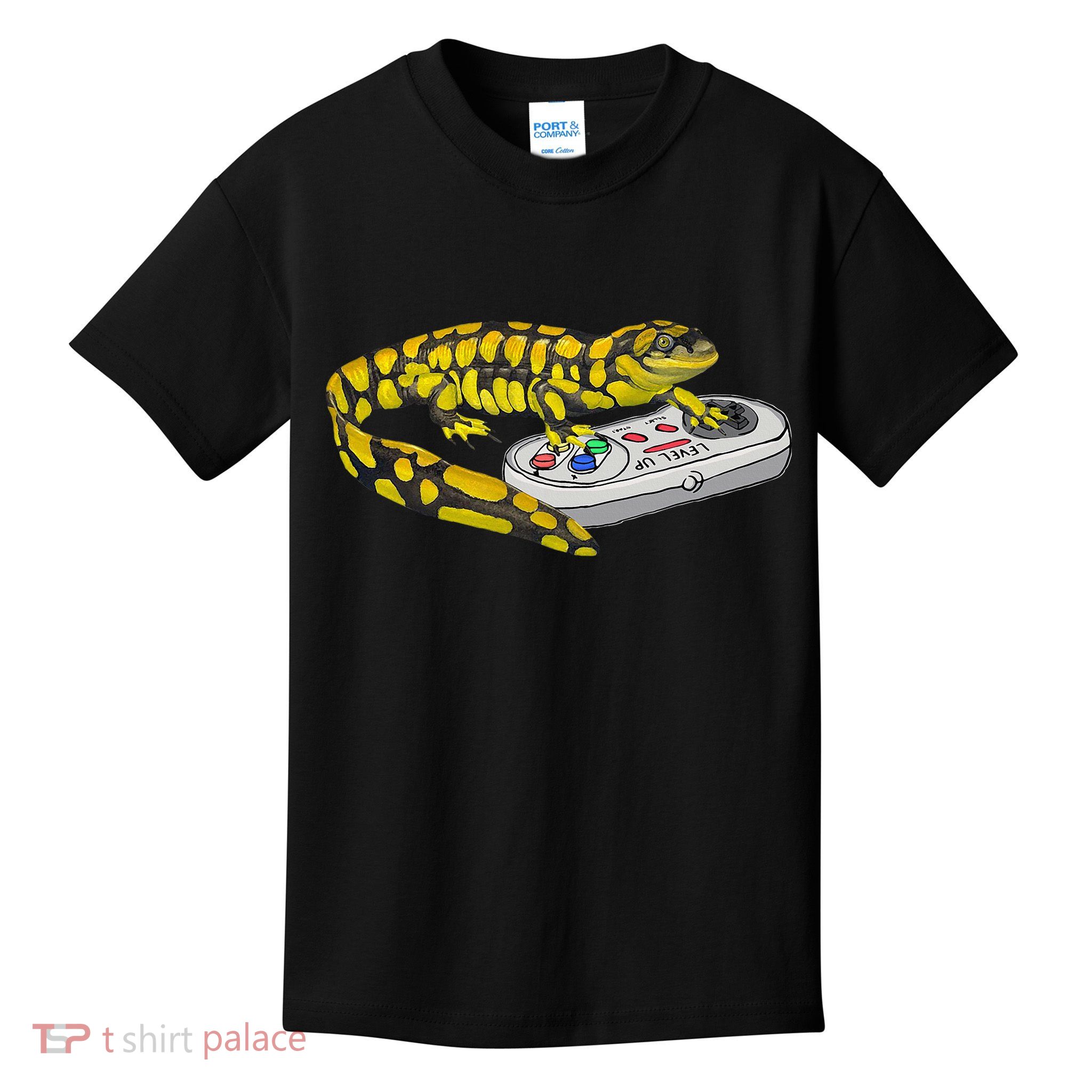 Tiger Salamander Playing Video Game Salamanders Gamers Kids T-Shirt