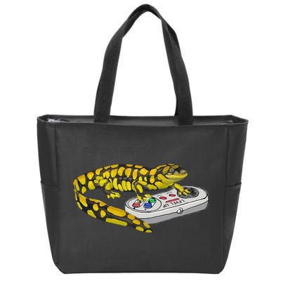 Tiger Salamander Playing Video Game Salamanders Gamers Zip Tote Bag