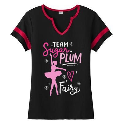 Team Sugar Plum Fairy Nutcracker Ballet Dance Christmas Girl Ladies Halftime Notch Neck Tee