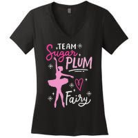 Team Sugar Plum Fairy Nutcracker Ballet Dance Christmas Girl Women's V-Neck T-Shirt