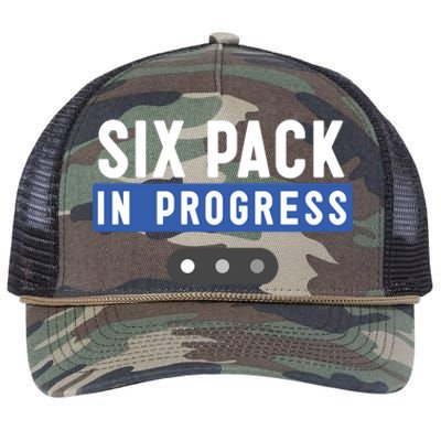 Trendy Six Pack In Progress Loading Bar Fitness Humor Gift Retro Rope Trucker Hat Cap