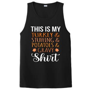 Turkey Stuffing Potatoes Gravy Thanksgiving Family Graphic Gift PosiCharge Competitor Tank