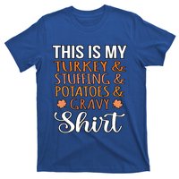 Turkey Stuffing Potatoes Gravy Thanksgiving Family Graphic Gift T-Shirt