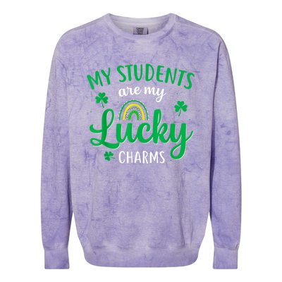 Teacher St Patricks Day My Students Are My Lucky Charms Colorblast Crewneck Sweatshirt