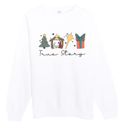 True Story Png Morning Star Christian Christmas Premium Crewneck Sweatshirt