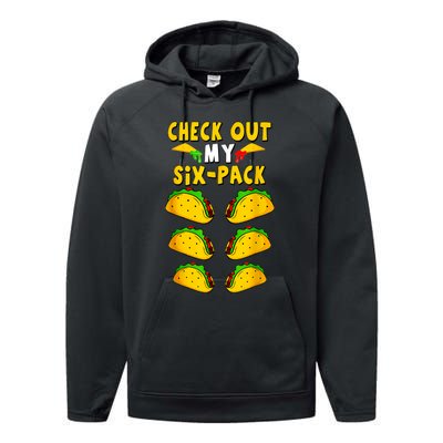 Taco Six Pack Mexican Fiesta Cinco De Mayo Performance Fleece Hoodie