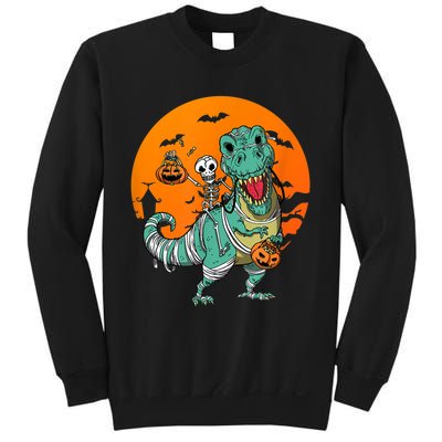 Trex Skeleton Pumpkin Halloween Costume Sweatshirt