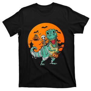 Trex Skeleton Pumpkin Halloween Costume T-Shirt