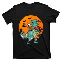 Trex Skeleton Pumpkin Halloween Costume T-Shirt