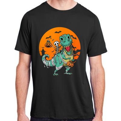 Trex Skeleton Pumpkin Halloween Costume Adult ChromaSoft Performance T-Shirt